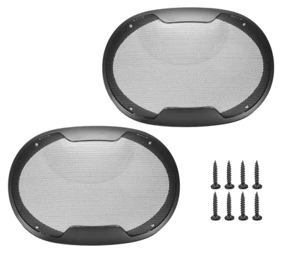2er-Pack ovale Lautsprechergitter 15,2x22,9 cm, schwarz