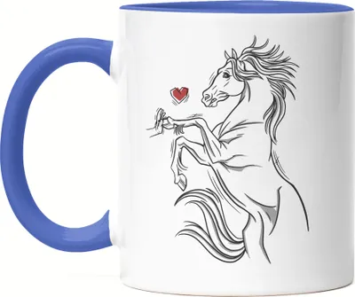 Produktbild von Pferd Tasse Blau Pferdehufe Pferdeliebhaber Pferde Pferdeflüsterer Reiten Pony Hobbie Liebe Freiheit