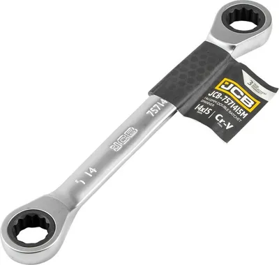 Productafbeelding van JCB | Dubbele ratelsleutel, 14x15 mm, dubbele ringsleutel met ratel