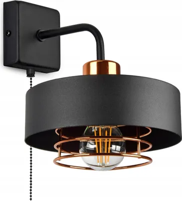 Produktbild von LUXOLAR - Wandlampe mit Schalter Schwarz E27 60 W - Wandleuchte Innen für Wohnzimmer, Küchen - Wandbeleuchtung, Loft Design