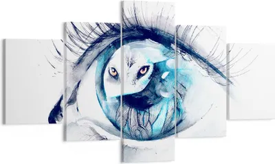 Produktbild von Bild auf Leinwand - Leinwandbild - Wildnis fantasie Augapfel illustration - 125x70cm - Wand Bild - Wanddeko - Leinwanddruck - Bilder - Kunstdruck - Leinwand bilder - Wandkunst - EA125x70-3098