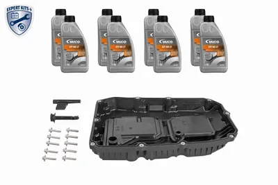 Zdjęcie produktu dla Zestaw do wymiany oleju VAICO do automatycznej skrzyni biegów, 9-biegowa, 8 l, pasujący do MERCEDES-BENZ Klasa C kombi (S205) 9G-Tronic 725.0