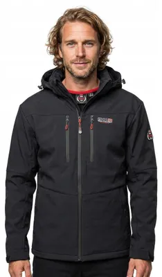 Zdjęcie produktu dla Geographical Norway GÓRSKA TREKKINGOWA OUTDOOROWA S M L kurtka softshell kolor granatowy WY9189H/GN/Navy