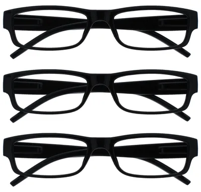 Produktbild von OPULIZE Die Lesebrille Unternehmen Schwarz Leicht Komfortables Leser Wert 3er-Pack Designer Stil Herren Frauen UVR3PK032 +2,50