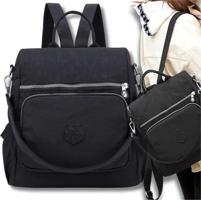 Produktbild von EDIBAZZAR | Schwarzer, wasserdichter, geräumiger und eleganter Damenrucksack