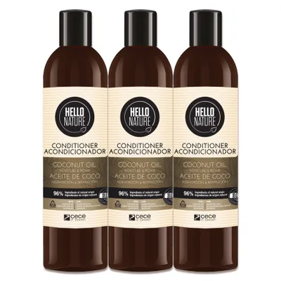 Produktbild von Haar Conditioner Haarspülung Haarpflege Haarkur Kokosöl Naturkosmetik Bio Vegan, 3x 300ml