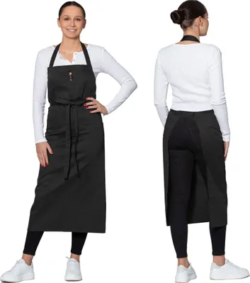 Produktbild von Schürze mit Latz 65% Baumwolle, 35% Polyester, schwarz