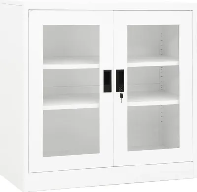 Obrázok produktu pre Kancelárska skriňa biela 90x40x90 cm oceľová