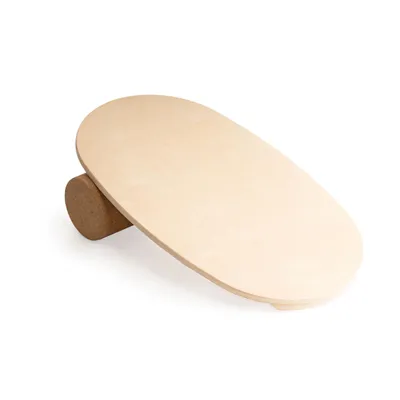 Image de leg&go Planche d’équilibre en bois avec rouleau de liège , Balance Board, 75x45 cm (pas de logo)