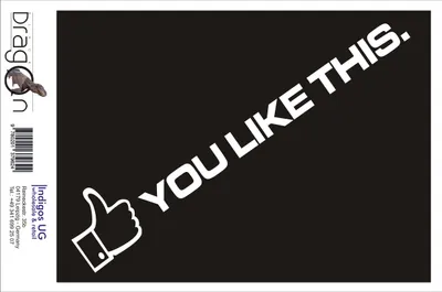 Produktbild von Aufkleber / Autoaufkleber - JDM / Die cut / Auto / OEM - You like this - 210x40 mm gelb - Heckscheibe / Heckscheibenaufkleber