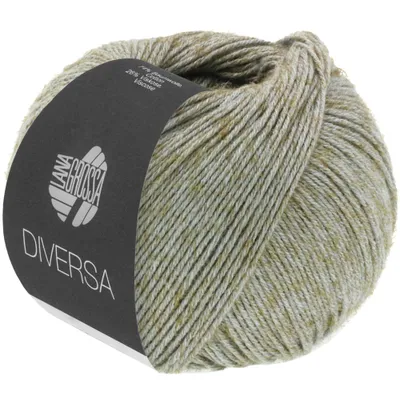 Produktbild von Lana Grossa DIVERSA 50 g leichtes Baumwoll-Mischgarn mit zartem Mélange-Effekt 210 m, Farbe:014 - Hellgrau