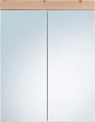 Produktbild von AmandaMando Bad Spiegelschrank 2 Türen hell Eiche Nachbildung, Spiegelglas.