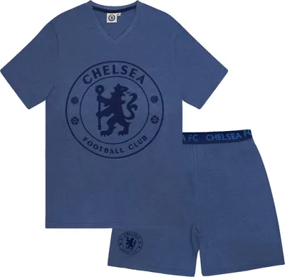 Image de Chelsea FC - Pyjama avec short pour homme GF721 (XL) (Bleu chiné)