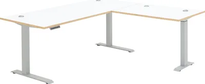 Produktbild von Höhenverstellbarer Eckschreibtisch MEMPHIS Weiß 185 x 177 cm