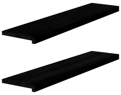 Zdjęcie produktu dla vidaXL Stopnie schodowe, 2 szt., brązowo-czarne, 110 x 25 x 2 cm, lite drewno dębowe
