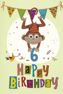Produktbild von 6. Geburtstag - Collage - Glückwunschkarte im Format 11,5 x 17 cm