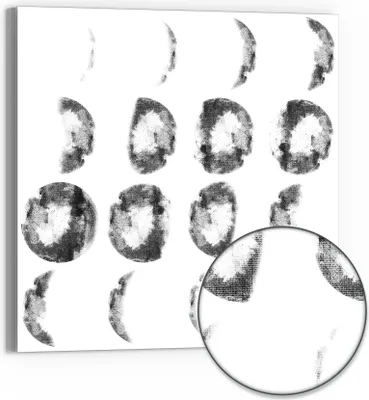 Produktbild von DEQOART Hybrid Leinwand Bild 30x30 cm 'Mystische Mondreise' Wandbild Glas flach modern