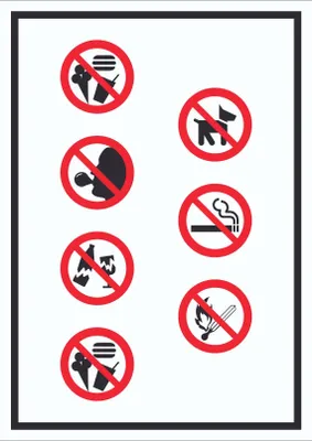 Produktbild von Schild Platz- und Hallenordnung Symbol hochkant A2 Rückseite selbstklebend