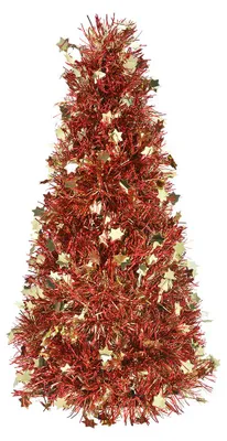 Image de Clayre & Eef Décoration de Noël Sapin de Noël Ø 12x27 cm Plastique doré