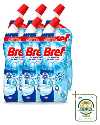 Produktbild von 6 x Bref Power Activ+ Toiletreiniger Anti-Kalk Oceaan 700 ml - Vorratspackung - 6 Stücke