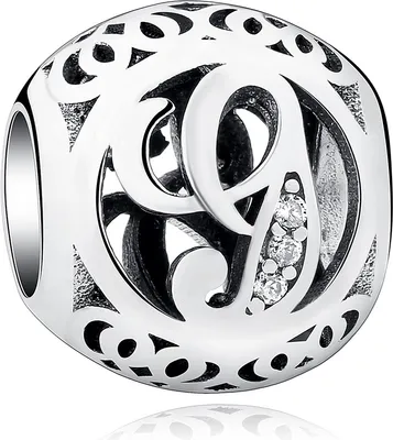 Produktbild von PANDACHARMS Kugel Buchstabe G Charm , 925er Sterling Silber, passt zu Pandora