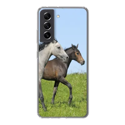 Produktbild von MuchoWow® Handyhülle Schutzhülle Hülle für Samsung Galaxy S21 FE Pferde - Tiere - Gras Silikon Softcase Handy Hülle - Mobiltelefonhülle