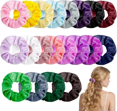 Imagen del producto de Conjunto de diademas, 20 coleteros de terciopelo de colores, elásticos, para mujeres y niñas