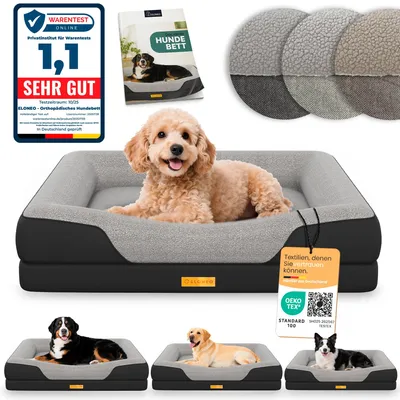 Produktbild von ELONEO Orthopädisches Hundebett, Größe S - Schwarz