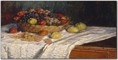Produktbild von Coloray Bild aus Leinwand 120x60 Leinwand Dekoration - Äpfel und Trauben Monet