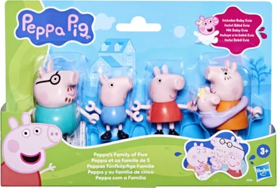Produktbild von Peppa Pig 5er-Pack Plüschfiguren der Familie mit Baby Evie