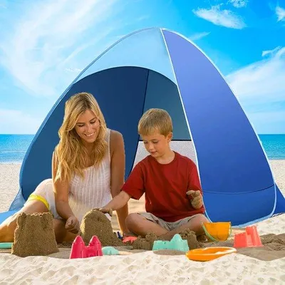 Produktbild von Famanu Pop-up Strandzelt mit UV-Schutz - Tragbar, für 2-3 Personen