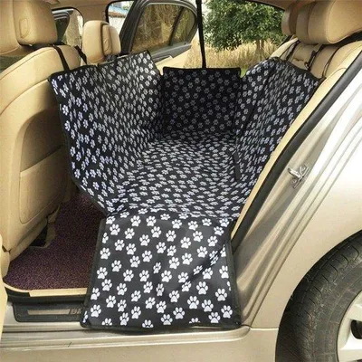 Produktbild von Autohoes-Resistente Hundebegrenzung - Dauerhafter 3-Lagiger Oxford - Antislip - Schutz für die Rücksitzbank - 53x56 Zoll - Schwarz