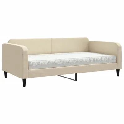 Produktbild von vidaXL Tagesbett mit Matratze Creme 100x200 cm Stoff
