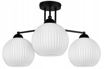 Produktbild von FKL DESIGN Deckenlampe Deckenleuchte E27 Kugel aus Weiß Glas Serie N899 (E3)