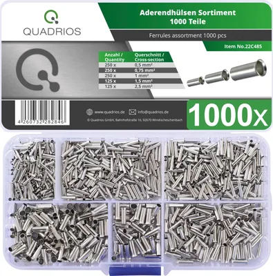 Immagine prodotto di Quadrios 22C485 Assortimento di puntalini per fili non isolati 1000 pz