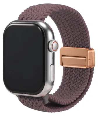Produktbild von Nylon Loop Ersatzarmband für Apple Watch 1 2 3 4 5 6 7 8 9 10 11 SE 1 2 3 mit 38/40/41/42mm Geflochtenes Textilarmband Staubviolett Verstellbares Smartwatch Armband Größe Universal