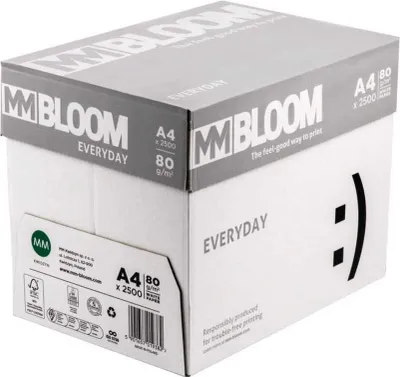 Obrázek produktu pro MM Bloom Essential kopírovací papír A4 80g - 2500 listů pro tiskárny, 5ks balení