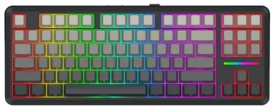 Produktbild von REDRAGON K734SP-RGB-PRO WILDSLASH PRO, Kabellos, USB + RF Wireless + Bluetooth, Mechanischer Switch, Schwarz, Grau