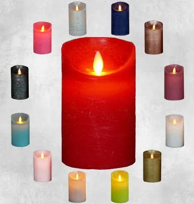 Produktbild von Anna's Collection - LED-Blockkerze mit beweglicher Flamme 'Oslo' (10 cm, rot)