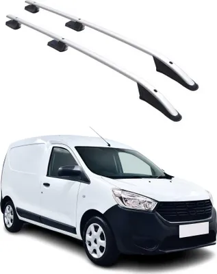 Image de Barres de toit longitudinales pour Dacia Dokker 2012-2021 Aluminium Gris