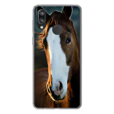 Produktbild von MuchoWow® Handyhülle Schutzhülle Hülle für Huawei P20 Lite (2020) Pferd - Kopf - Licht Silikon Softcase Handy Hülle - Kartenhalter