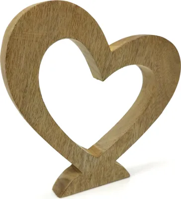 Produktbild von Holz Herz stehend 20cm natur braun