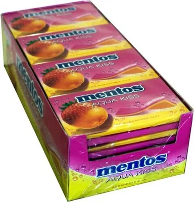Produktbild von Mentos Aqua-Kuss-Erdbeer-Mandarine 20 x 26 Gramm