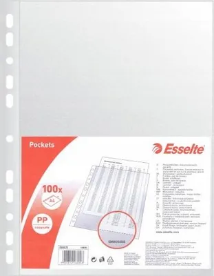 Zdjęcie produktu dla Esselte 16690, 210 x 297 mm (A4), Przezroczysty, Polipropylen (PP), Górne, 0,03 mm, 230 mm