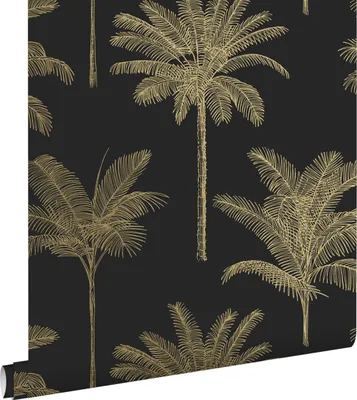 Produktbild von ESTAhome Tapete Palmen Schwarz und Gold 53 cm x 10.05 m