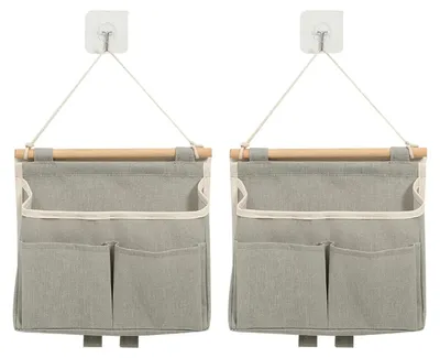 Hängende Organizer 2er-Set, grau, wasserdicht, 25x27x6 cm