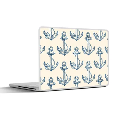 Produktbild von MuchoWow® Laptop Aufkleber Sticker Cover Vintage - Anker - Strand - Muster 30x21 cm - Sticker für Laptop - Selbstklebend