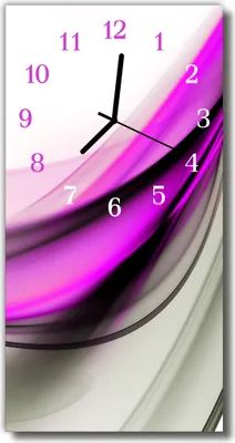 Produktbild von Tulup Glasuhr Wanduhr Küchenuhr Echt-Glas 30x60 Abstrakt Lila