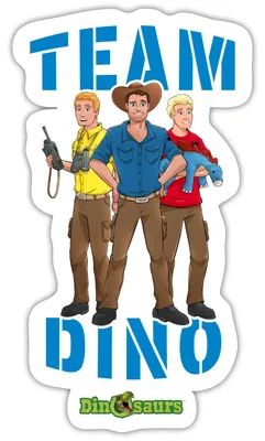 Produktbild von Spreadshirt Dinosaurier Team Dino Sticker Aufkleber, 10 x 10 cm, Mattweiß