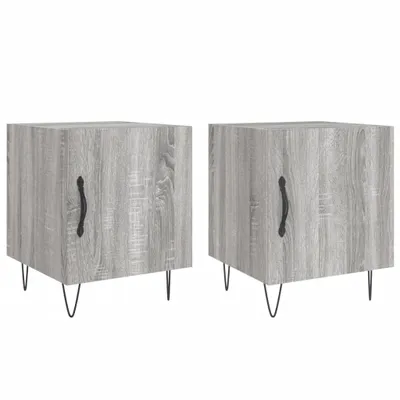 Produktbild von Nachttische 2 Stk. Grau Sonoma 40x40x50 cm Holzwerkstoff